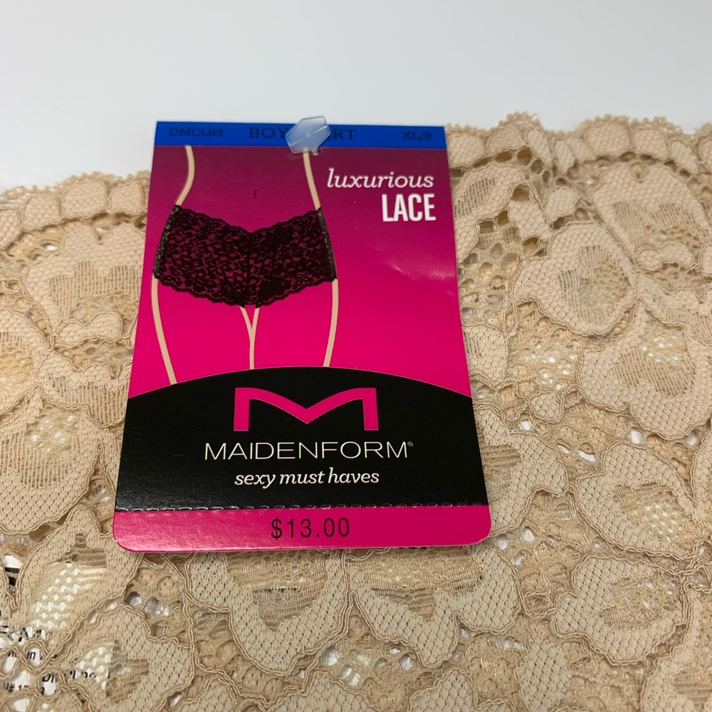 Maidenform Women's Beige Lace Boyshorts panties Size XL/8 Bundel -4 - Picture 5 of 9